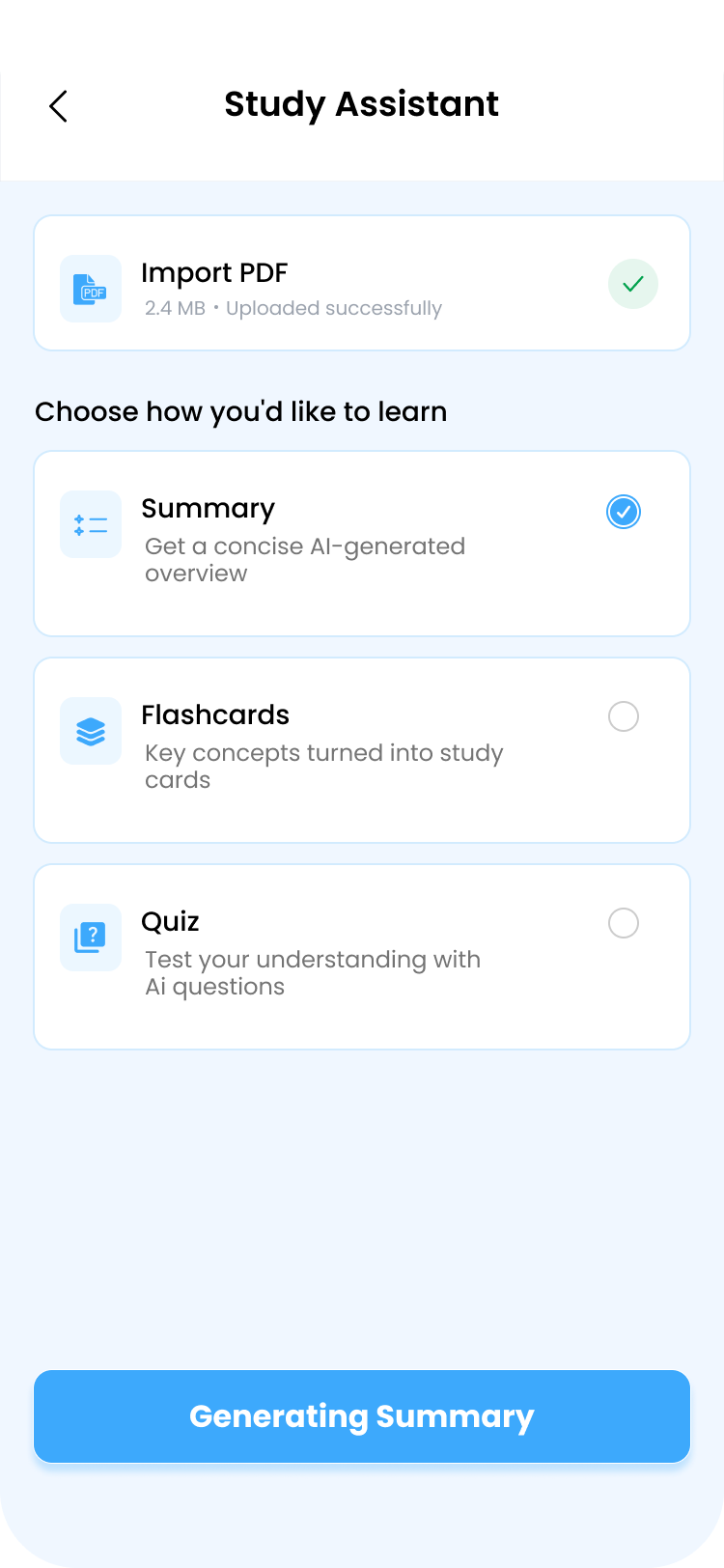 Masaqee App AI Assistant Screen
